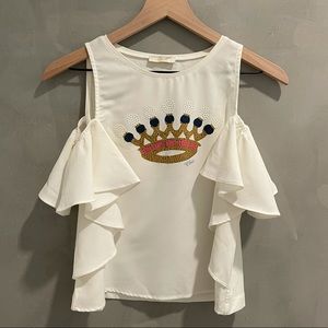 NWOT Monnalisa girls off the shoulder top